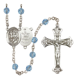 Sterling Silver 6mm Saint George / Army Rosary