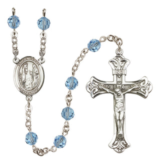 Sterling Silver 6mm Saint Genevieve  Engraved Catholic Rosaries
