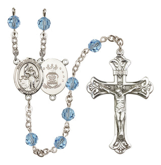 Sterling Silver 6mm Saint Joan of Arc / Air Force Rosary