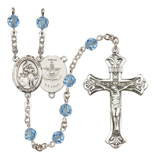 Sterling Silver 6mm Saint Joan of Arc / Army Rosary