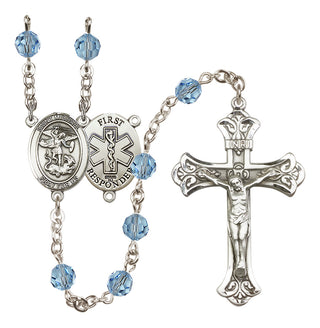 Sterling Silver 6mm Saint Michael/1St Responder Rosary
