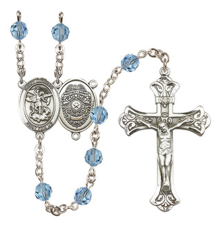 Sterling Silver 6mm Saint Michael the Archangel/Policeman Rosary