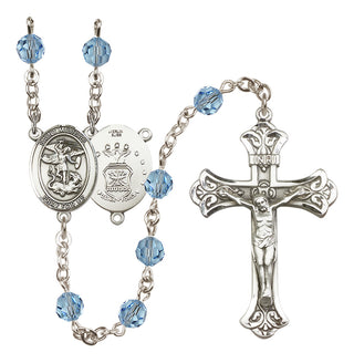 Sterling Silver 6mm Saint Michael / Air Force Rosary