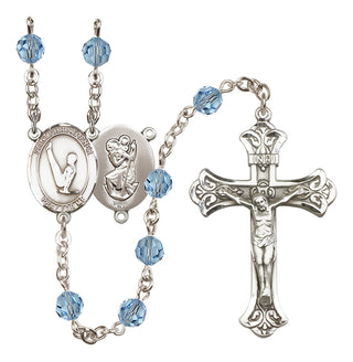 Sterling Silver 6mm Saint Christopher/Gymnastics  Engraved Catholic Rosaries