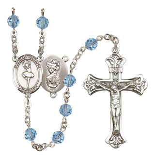 Sterling Silver 6mm Saint Christopher/Dance  Engraved Catholic Rosaries
