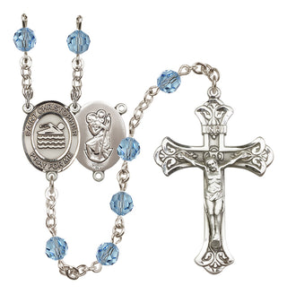 Sterling Silver 6mm Saint Christopher/Swimming Rosary
