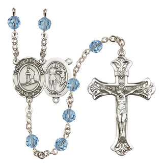 Sterling Silver 6mm Saint Sebastian/Skiing Rosary