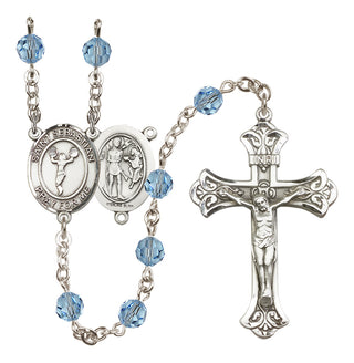 Sterling Silver 6mm Saint Sebastian/Cheerleading Rosary
