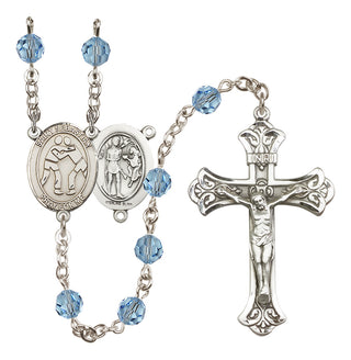 Sterling Silver 6mm Saint Sebastian/Wrestling Rosary