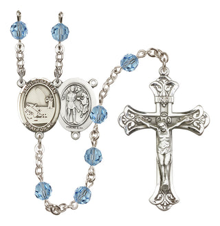 Sterling Silver 6mm Saint Sebastian / Fishing Rosary