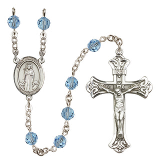 Sterling Silver 6mm Saint Barnabas  Engraved Catholic Rosaries