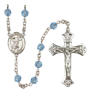Sterling Silver 6mm Saint Stephanie  Engraved Catholic Rosaries
