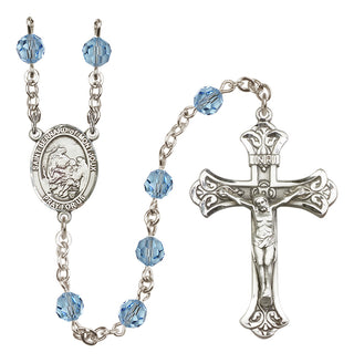 Sterling Silver 6mm Saint Bernard of Montjoux  Engraved Catholic Rosaries