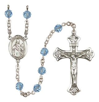 Sterling Silver 6mm Saint Walter of Pontoise  Engraved Catholic Rosaries