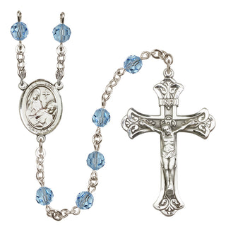 Sterling Silver 6mm Saint Fina  Engraved Catholic Rosaries