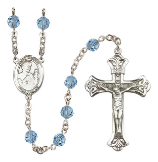 Sterling Silver 6mm Saint Kieran  Engraved Catholic Rosaries