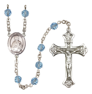 Sterling Silver 6mm Saint Gerald  Engraved Catholic Rosaries