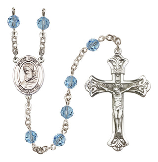 Sterling Silver 6mm Pope Pius V  Engraved Catholic Rosaries