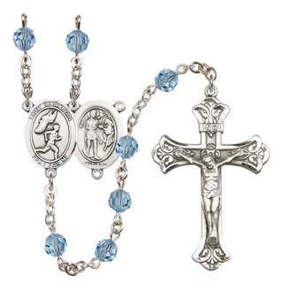 Sterling Silver 6mm Saint Sebastian /Track&Field-Men Rosary