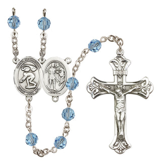 Sterling Silver 6mm Saint Sebastian/Swimming Rosary