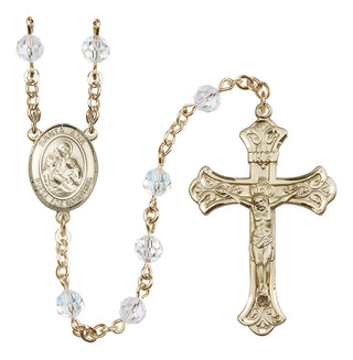 14 Karat Gold-Filled 6mm Austrian Crystal Santa Ana Rosary in Crystal