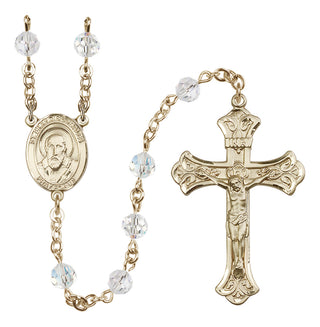 14 Karat Gold-Filled 6mm Austrian Crystal Saint Francis de Sales Rosary in Crystal