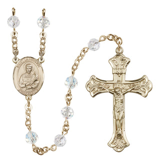 14 Karat Gold-Filled 6mm Austrian Crystal Saint Lawrence Rosary in Crystal