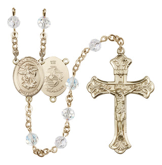 14kt Gold Filled 6mm Saint Michael / Marines Rosary