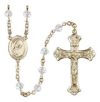 14 Karat Gold-Filled 6mm Austrian Crystal Saint Monica Rosary in Crystal
