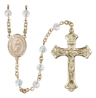 14 Karat Gold-Filled 6mm Austrian Crystal San Peregrino Rosary in Crystal