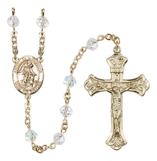 14 Karat Gold-Filled 6mm Austrian Crystal Angel de la Guardia Rosary in Crystal