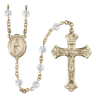 14 Karat Gold-Filled 6mm Austrian Crystal Our Lady of Fatima Rosary in Crystal