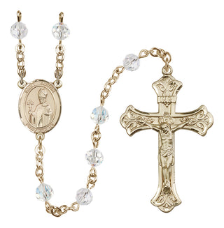 14 Karat Gold-Filled 6mm Austrian Crystal Saint Austin Rosary in Crystal
