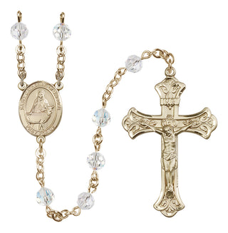 14 Karat Gold-Filled 6mm Austrian Crystal Saint Catherine of Sweden Rosary in Crystal
