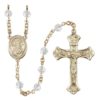 14 Karat Gold-Filled 6mm Austrian Crystal Saint Catherine of Bologna Rosary in Crystal