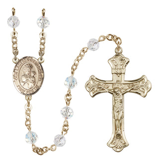14 Karat Gold-Filled 6mm Austrian Crystal Our Lady of Czestochowa Rosary in Crystal