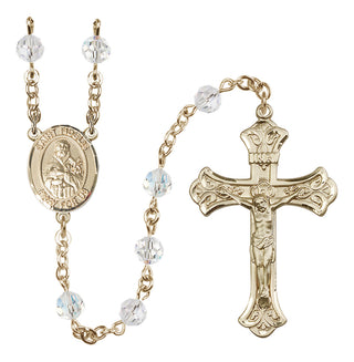 14 Karat Gold-Filled 6mm Austrian Crystal Saint Fidelis Rosary in Crystal