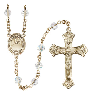 14 Karat Gold-Filled 6mm Austrian Crystal Blessed Emilie Tavernier Gamelin Rosary in Crystal