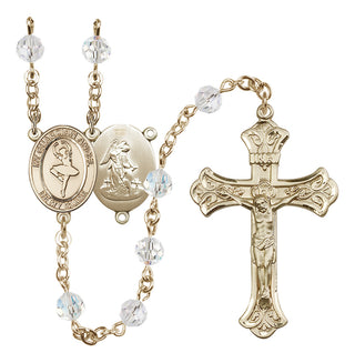 14 Karat Gold-Filled 6mm Austrian Crystal Guardian Angel/Dance Rosary in Crystal