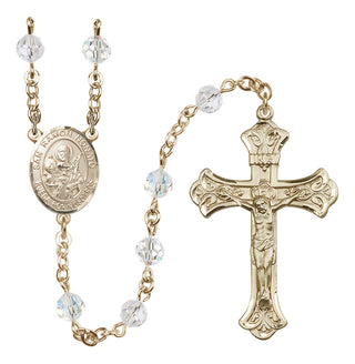 14 Karat Gold 6mm Austrian Crystal San Ramon Nonato Rosary in Crystal