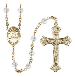 14 Karat Gold 6mm Austrian Crystal Saint Jose Sanchez del Rio Rosary in Crystal