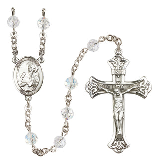 Sterling Silver 6mm Saint Andrew the Apostle  Engraved Catholic Rosaries