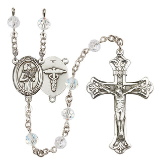 Sterling Silver 6mm Austrian Crystal Saint Agatha / Nurse Rosary in Crystal