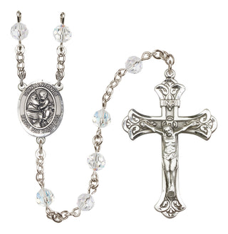 Sterling Silver 6mm Austrian Crystal San Antonio Rosary in Crystal
