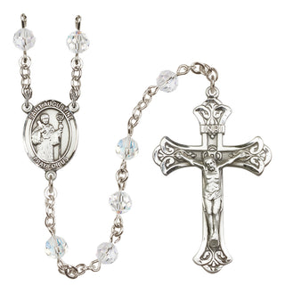 Sterling Silver 6mm Saint Augustine  Engraved Catholic Rosaries