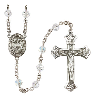 Sterling Silver 6mm Austrian Crystal Saint Catherine Laboure Rosary in Crystal