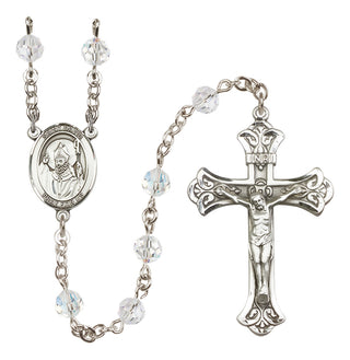 Sterling Silver 6mm Saint David of Wales  Engraved Catholic Rosaries