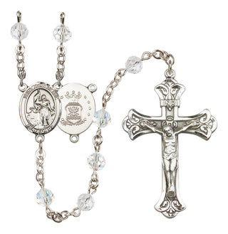 Sterling Silver 6mm Austrian Crystal Saint Joan of Arc / Air Force Rosary in Crystal