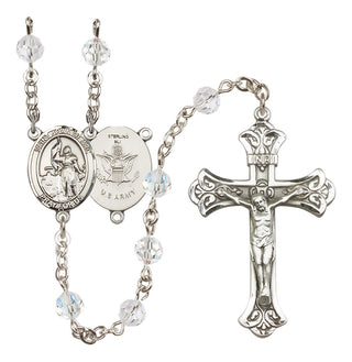 Sterling Silver 6mm Saint Joan of Arc / Army Rosary
