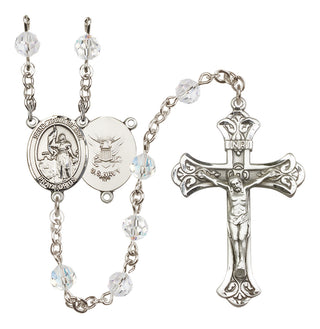 Sterling Silver 6mm Saint Joan of Arc / Navy Rosary